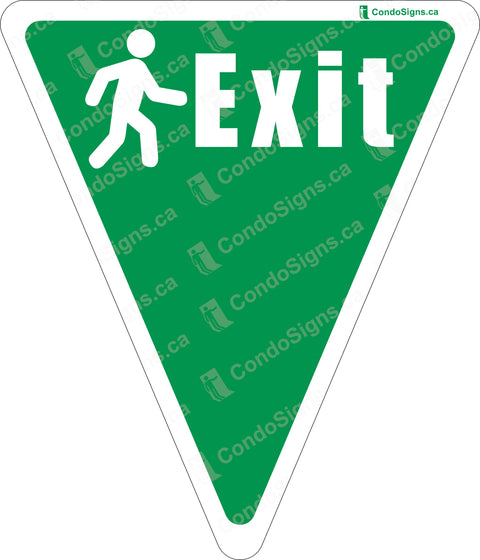 GREEN EXIT SIGN -DOWN ARROW