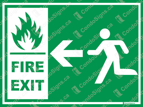 GREEN EXIT SIGN- FIRE EXIT DECAL