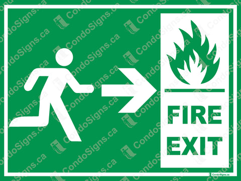 GREEN EXIT SIGN- FIRE EXIT DECAL