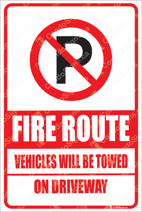 Fire Route (No Parking on Driveway)