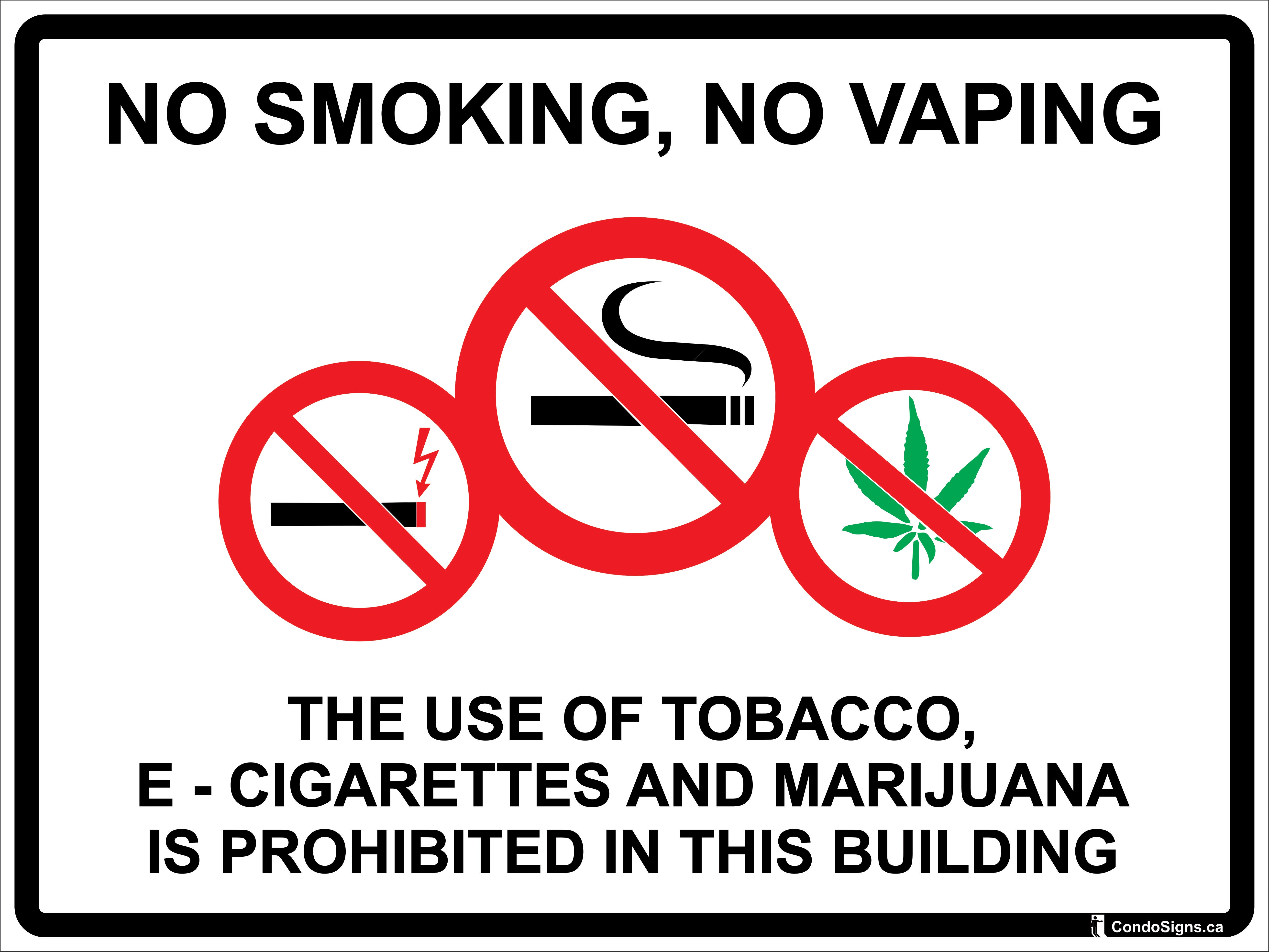 No Smoking, No Vaping, No Marijuana – The CondoSigns Store