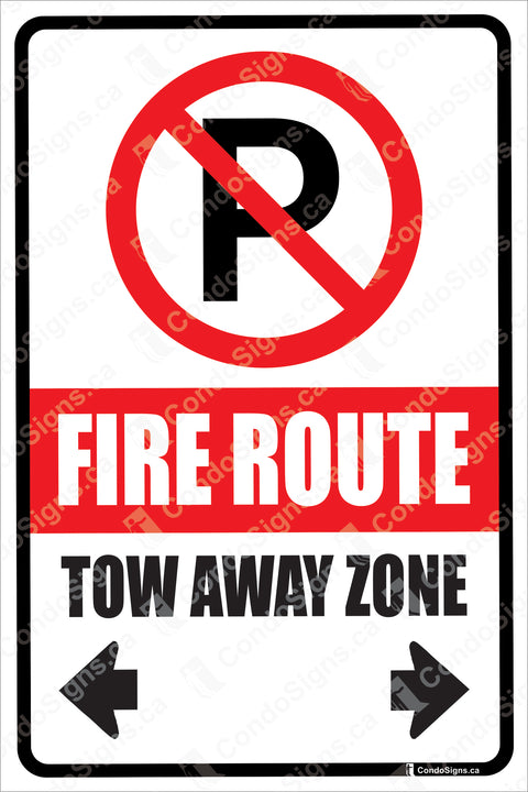 Fire Route, Tow Away Zone, Arrows Both Ways