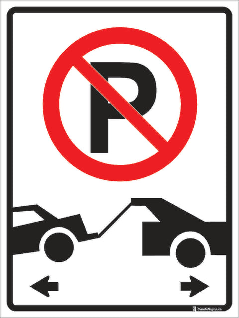 No Parking, Tow Zone with Arrows Both Ways