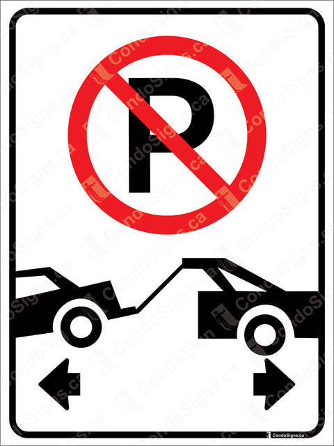 No Parking, Tow Zone with Arrows Both Ways