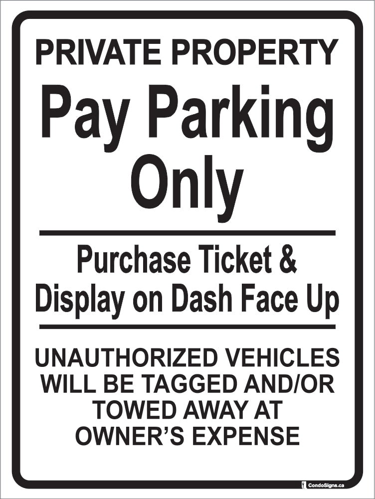 Pay Parking Only – The CondoSigns Store