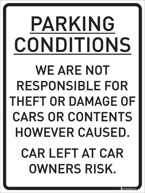 Spanish We Are Not Responsible For Items Left In Vehicle Sign - 12X18 Spanish We Are Not Responsible For Items Left In Vehicle Sign - 12X18