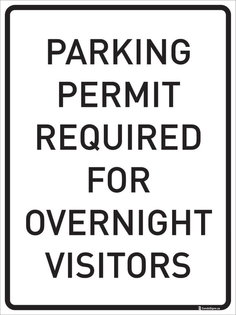 Parking Permit Required for Overnight Visitors