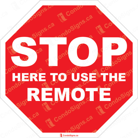 Stop Here to Use the Remote