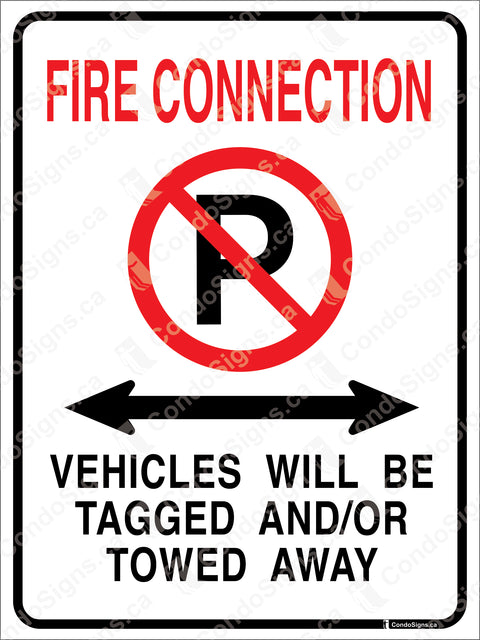 Fire Connection, No Parking Arrows Both Ways