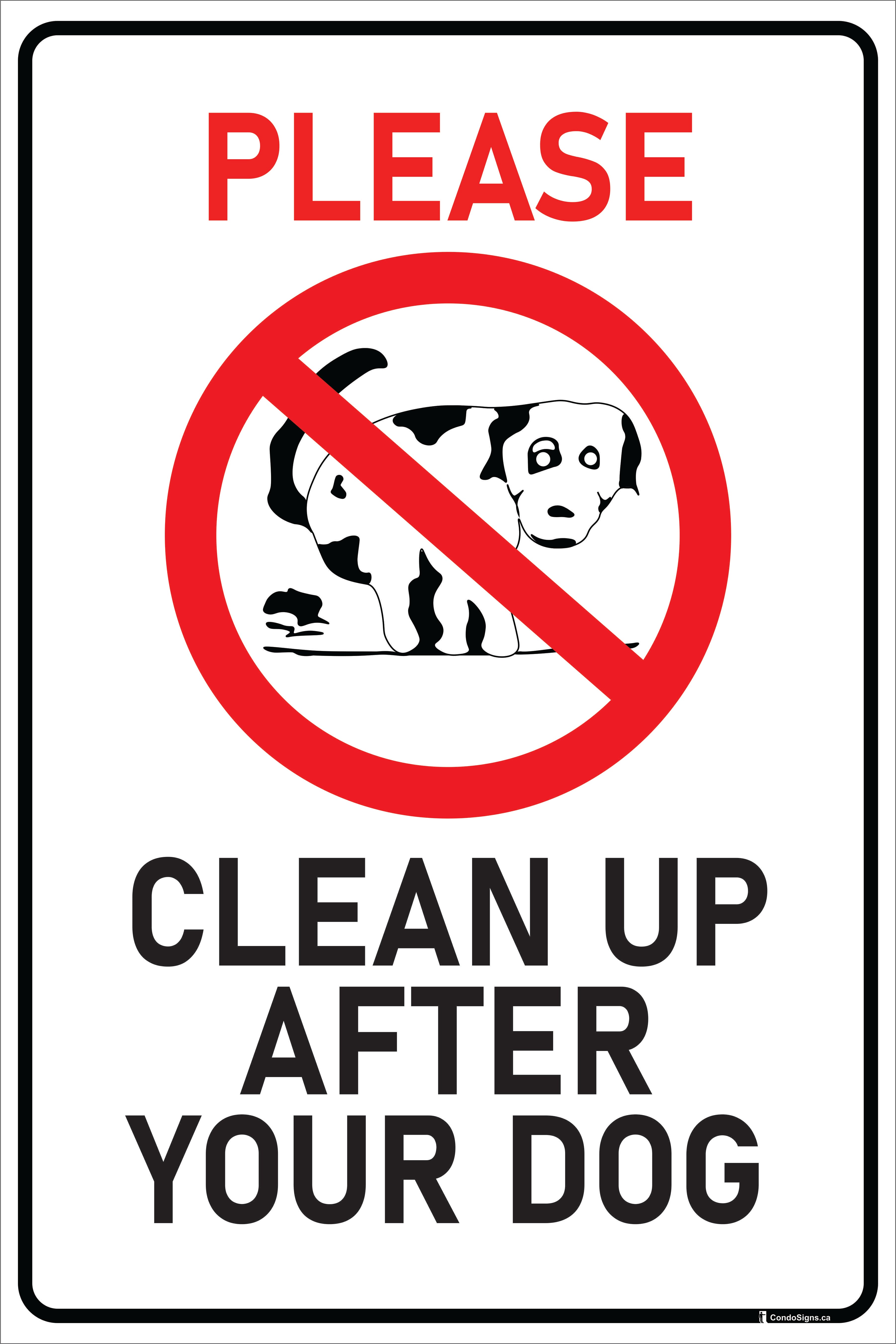 Please Clean Up After Your Dog With Picto – The CondoSigns Store