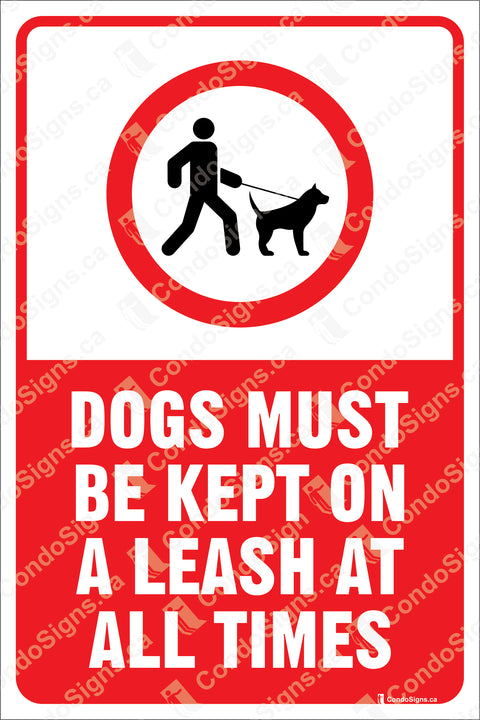 DOGS MUST BE KEPT ON A LEASH AT ALL TIMES