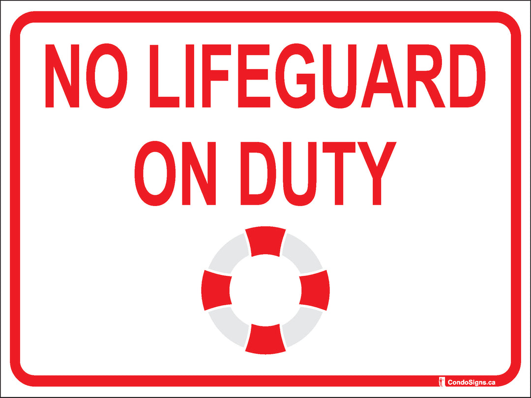 No Lifeguard On Duty With Picto – The CondoSigns Store