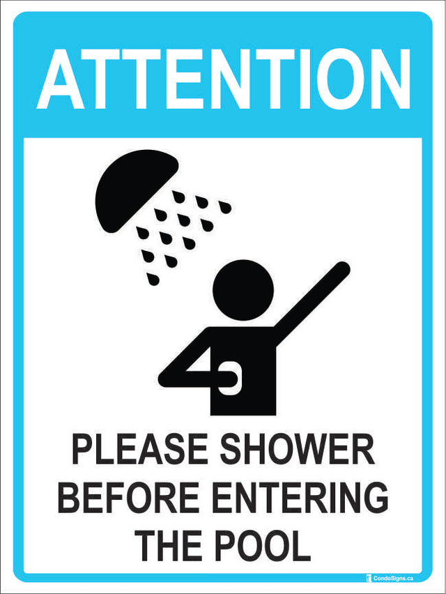 Attention: Please Shower Before Entering The Pool – The CondoSigns Store