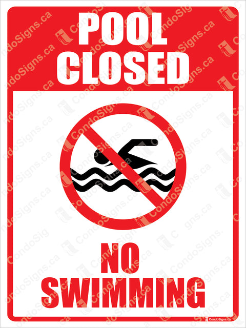 POOL CLOSED, NO SWIMMING