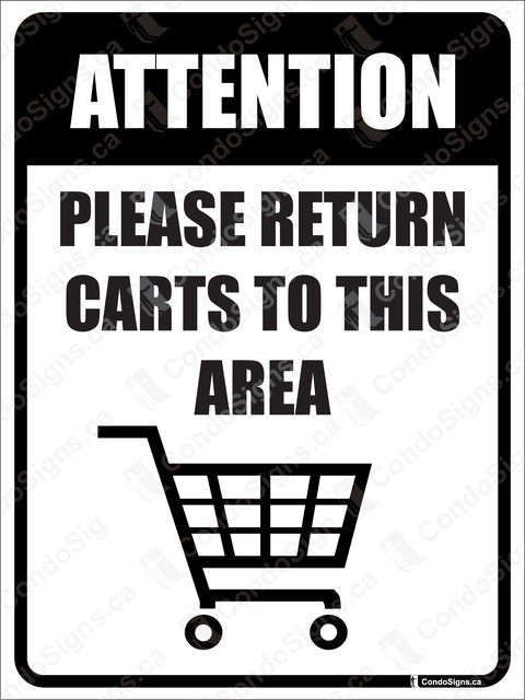 Attention, Please Return Carts to This Area