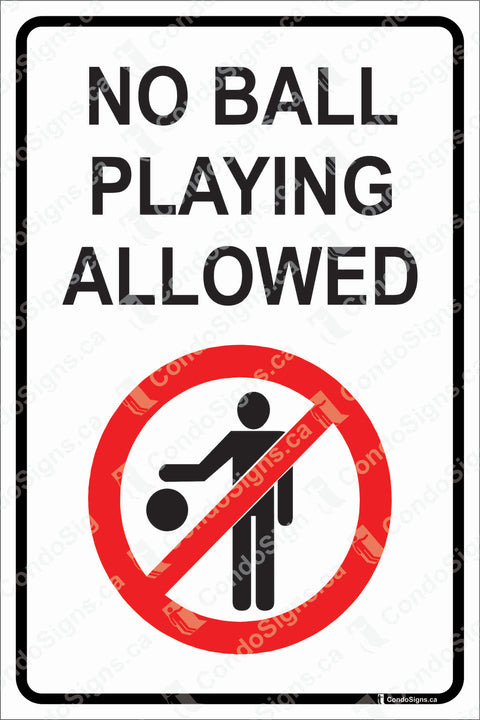 No Ball Playing Allowed, Regulatory Sign