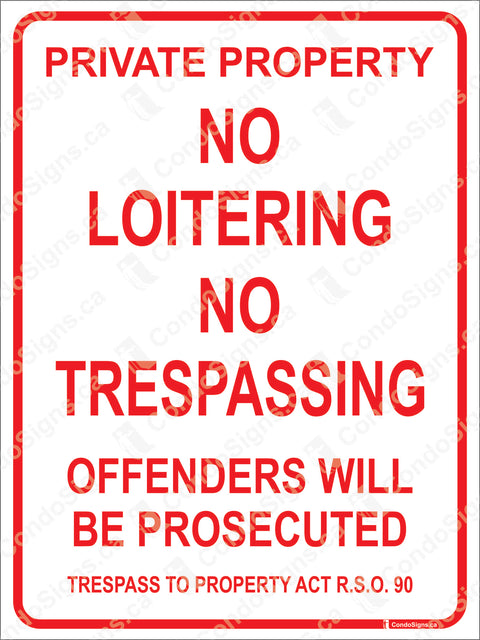 Private Property, No Loitering, No Trespassing