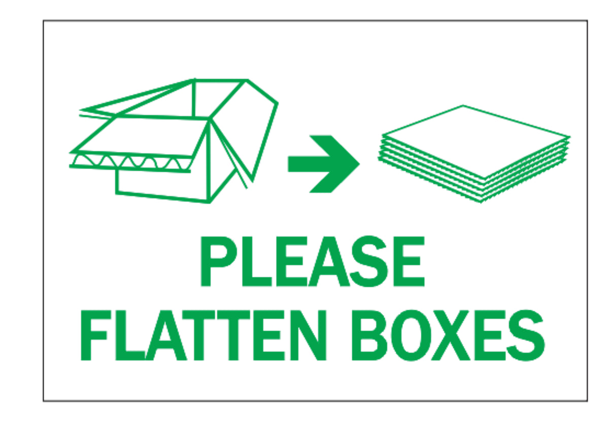 Container Box Sign Please Flatten Boxes with Picto – The CondoSigns Store