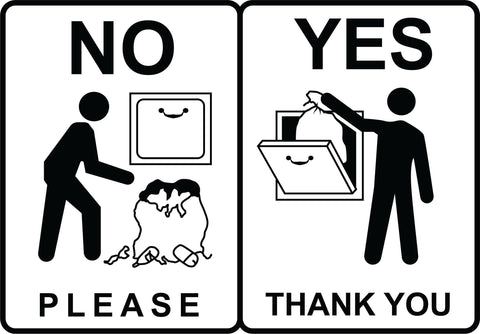 Garbage Chute Instructions (Yes & No Graphics)