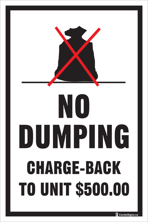 No Dumping, Chargeback to Unit, $500