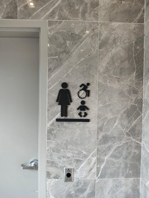 Women's Accessible Washroom with Braille (Raised Lettering with 3M Adhesive)